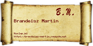 Brandeisz Martin névjegykártya